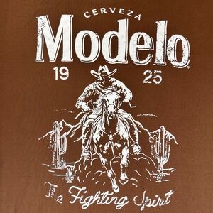 Modelo Beer T-Shirt Graphic Tee‎ The Fighting Spirit Brown Mens/women's (M) wear